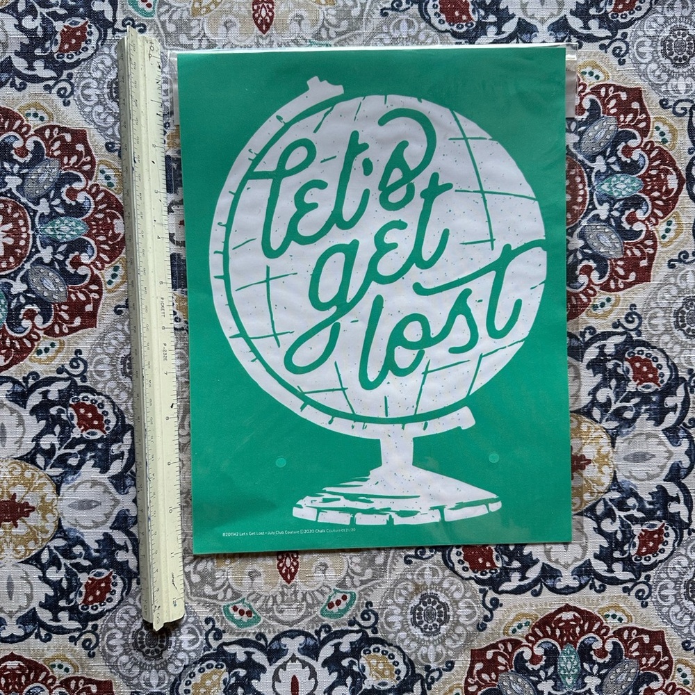 Chalk Couture Transfer-Let's Get Lost Globe